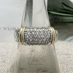 David Yurman .925 18K Diamond Metro Cable Ring
